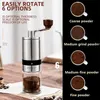 Manual Coffee Grinder Portable Hand Mill with Ceramic Burrs 68 Adjustable Stainless Steel Conical Burr 240104