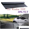 Autozonnescherm 300X50 Cm Vlt Zwarte Filmrol Tint Venster Autoglas Zomerhuis Sunsn Uv-zelfklevende Stickers1 Drop Delivery Automobiles Mo Dhbq5