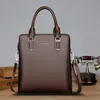 Porte-documents d'affaires en cuir véritable de vache de luxe pour hommes, sac à bandoulière de grande capacité, sacoche fourre-tout pour ordinateur 240104