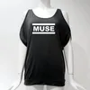 Gömlekler Muse T Shirtler Kadın Muse T Shirt Yaz Seksi Omuz Kapalı Tees Batwing Kısa Kollu Dantel Yukarı T gömlek üstleri Rock Band Tshirts