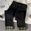 Jean femme avec décorations taille haute S court et pantacourt pantalon en jean noir femme jambe droite recadrée pour femme pantalon Gyaru A