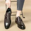 Klassische Mode Chelsea Lederschuhe Herren Low Cut Oxfords Formelle Hochzeit Party Büro Business Freizeitkleid Schuhe mit dicken Sohlen 240104