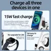 Wireless Chargers 15W 5in1 Forklift Design Universal Wireless Charger Station For Smart Watch Car Design Night Light Charging Station YQ240105