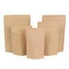 11 tamanhos Brown Kraft Paper Stand-Up Bags Calor Sealable Resealable Zip Bolsa Inner Foil Food Storage Embalagem Saco com rasgo Notc 4 L2 Jeqxf