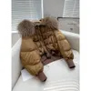 Weibliche Jacke Fashion Winter echtes Waschbär Fellkragen dicke Frauen warmer Mantel 90% weißer Ente Down Jacke Luxury Oberbekleidung 240105