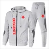 Männer Trainingsanzüge 2024 Herbst/Winter Mode Straße Sportswear Casual Joggen Im Freien Set Zipper Hoodie 2 Schwarz Sport Hosen