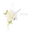 Dekorativa blommor Brud och brudgum Corsage Rose Flower Boutonniere Wedding Prom -tillbehör