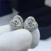Boucles d'oreilles YUZBT femmes S925 argent Sterling solide excellente coupe Total 2 carats diamant Test passé D couleur coeur Moissanite