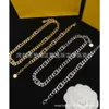 designer choker necklace F-letter rhinestone necklace with men and women's personality fendilies trend double F-letter diamond inlaid collarbone chain brass chain