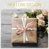 Decorative Flowers 48Pcs Hollow-Out Butterflies Decors Bouquet Wrapping 3D DIY Small Wall