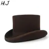 CAPS 5Color Top Hat 15cm 4 Size Wool Women Men Top Fedora Hat Magician Coffee Steampunk Cosplay Punk Party Caps Dropshipping