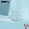 Rug Oorbellen WOSTU 925 Sterling Zilver Geen Piercing Clips Dames C-vorm Dubbellaags Verstelbare Slanke Oormanchet Prachtige Partij Sieraden