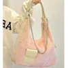 Korean Shoulder Bag Pink Rabbit Hair Women's Underarm Bag Ins Large Capacity Fashion Versatile Advanced Sense Tote Bag 240104