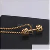 Pendant Necklaces Round Dumbbell Women Mens Stainless Steel Couple Fitness Jewelry Fashion Christmas Day Gifts For Girlfriend Wholes Dhbgu