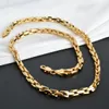 Hiphop Punk Curb Cuban Link Chain Necklace for Women Man Statement Italian 18K Gold Color Choker Trendy Daily Wedding Party Gift 240104