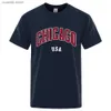 T-shirts pour hommes Chicago USA City Street Lettre Impression T-shirts Hommes Femmes Chemise en coton Lâche T-shirts respirants Mode O-Cou Tops surdimensionnés T240105