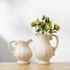 White Pot shaped Ceramic Vase Kettle Ceramic Vase Dual-use Irrigation And Watering European Minimalism 240105