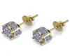 2021 925 Sterling Srebrny lodowany CZ Premium Diamond Cluster Zirconia Okrągły śrubowe kolczyki dla mężczyzn biżuteria Hip Hop 8271216