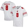 Mans Futebol Wisconsin Badgers College 18 Braedyn Locke Jersey 0 Braelon Allen 1 Chez Mellusi 6 Will Pauling 24 Hunter Wohler 8 Tanner Mordecai University costurado