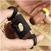 Cigar Accessories Plastic Stainless Steel Cutter Pocket Small Double Blades Scissors Black Tobacco Knife Smoking Tool Dbc Drop Deliv Dh6Fi