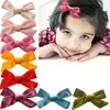 12 Pz/lotto Dolce 4.0x2.5 di Colore Solido Velluto Archi Fermagli Per Capelli Bambini Bambini Hairclips nato Hairband 240105