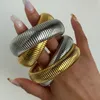 Ins – Bracelet Vintage en acier, Double couche, élastique, polissage gitane, pour femmes et filles, bijoux esthétiques à la mode, 240104