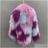 Women'S Fur Faux Womens Janefur Winter Clothe 2023 Real Mongolian Sheep Coat Mixed Colors Fashion Luxury Custom Tibetan Lamb Jacke Dhjvy