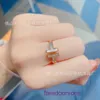 Topp original TifannisSM Womens Ring Online Shop V Gold Plated Net Red Natural White Fritillaria Hand Set Diamond Double T Precision Have Original Box