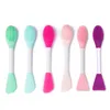Wholesale Face Cleaning Tools 2 in 1 Silicone Face Mask Brush with Box Reusable Brushes for Face Mask Eye Mask Body Lotion