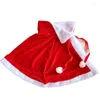 Scarves Womens Christmas Cloak Santa Hooded Shawl Red Cape Fancy Dress Teenager Outfit Costume Gifts For Kids Adult