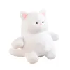 Juguete suave para gato, juguete de peluche de gato blanco esponjoso, almohada de peluche suave, muñeco de gatito de dibujos animados, adorno de sofá elástico, cumpleaños para niños 240105