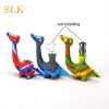 Prix pas cher Dinosaur Bong Silicone Pipe Bubbler avec Siliclab Silicone Bong Down tige et remplacer le verre Herb Bowl ZZ