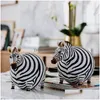 Dekorativa föremål figurer nordiska kreativa zebra små ornament hem vardagsrum bokhylla harts dekoration kontor hantverk gåva 23 dhdjf