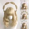 Suministros para fiestas, diadema con orejas de trigo, plumas cruzadas, Iglesia, Papa Halo, accesorios para el cabello dorados, pasarela, accesorios de corona, tocado para Lolita