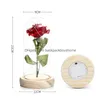 Party Favor Valentines Day Gift Glass er Rose Party Favor Led Light Simation Immortal Eternal Roses Flower Box Packaging 7 Colors Drop Dholx