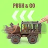 Chłopięcy zabawki samochodowe dinozaur ciężarówka transportowy dino zwierzęcy model Tyrannosaurus Rex Truck Game Dzieci Prezenty urodzinowe 240104