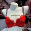 Kvinnors trosor Kvinnor Sexig underkläder Komfort Kvinnor Set Push Up Bra Victorias Secret Female 2 Piece Brand Underwear Vetement Femmel23 Dhufq