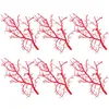 Decorative Flowers 6 Pcs Simulated Twigs Tree Centerpiece Branches For Home Faux Plants Simulation Decor Fake Plastic