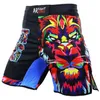 Mma colorido leão treinamento muay thai abrangente luta esportes sanda boxe shorts treinamento artes marciais personalizado fitness