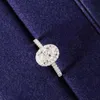 Anelli di gioielli di lusso Igi Lab Diamond Gioielli puro 14K 18K oro 2,0ct taglio ovale aureola aureola anello nuziale