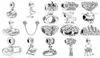 New Windmill Bear Fox Crown Moom Love Pendant Beads Fit Original Charms Silver Color Bracelet Women Jewelry8121577