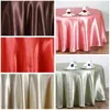 Table Cloth Solid Color Round Satin Tablecloth For Kitchen Dining Cover Wedding Dinner Birthday Party Decoration Supplies