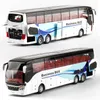 prodotto Alta qualità 1/32 lega pull back bus modello alta imitazione Doppio bus turistico flash veicolo giocattolo 240104