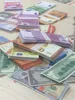 Copiar dinero real 1: 2 Tamaño Partys Suministros Falsificación Dólar Euro y Libra Esterlina Prop Monedas Moneda Dinero, Atmos Wtteb