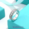 Tifannissm Rings online shop wholesale Classic T Home S925 Sterling Silver Set with Diamond Full Gold Plated Double Ring for Men and Women Have Original Box