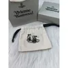 Viviennely Westwoodly Western High Board Black Gun Diamond J-shaped Earrings