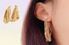 845 Vintage Metal Baroque tassel Rhinestone copper earrings temperament6524059