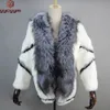 2023 зимнее женское пальто из натурального кроличьего меха с воротником, модная куртка для девочек, верхняя одежда 240104