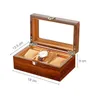 Embers Luxury Wood Grain Watch Box 3 Slots Velure Quartz Mechanical Watch Box Series Storage Box 240104