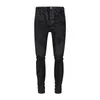 purple jeans designer mens pants High Street Trendy Brand PUR Black Coated Pattern Jeans for Men's Water Wash Elastic Slimming and Trimming